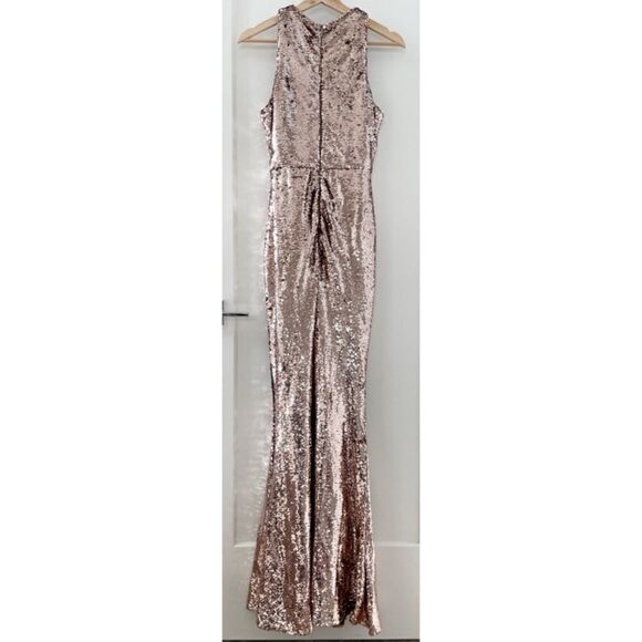 Lulus Notorious Rose Gold Sequin Maxi Dress Size XS / pristine - Picture 7 of 8